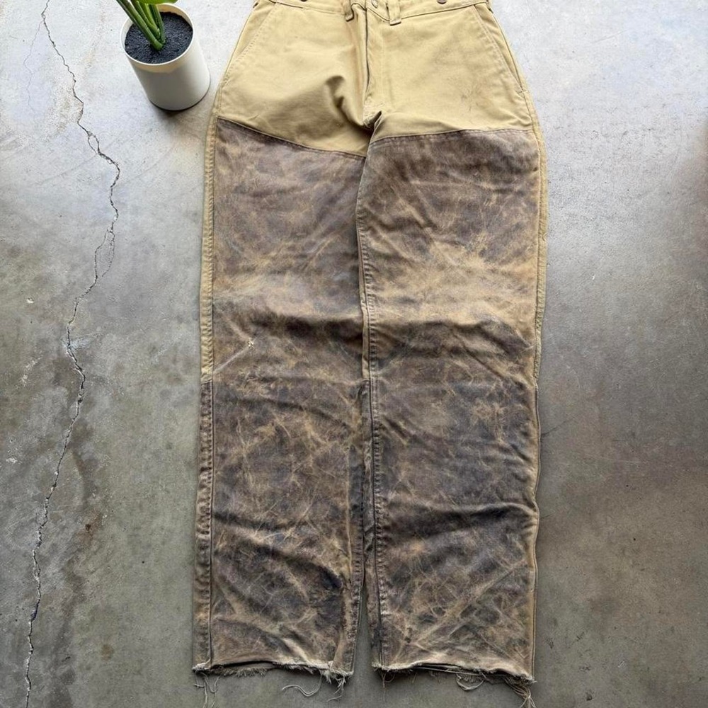 Vintage Filson USA Upland Waxed Canvas Tin Cloth Field Pants size 34